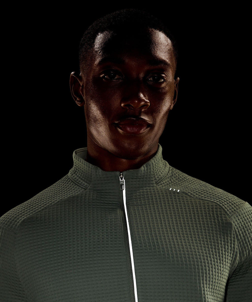 Waffle-Knit Half Zip