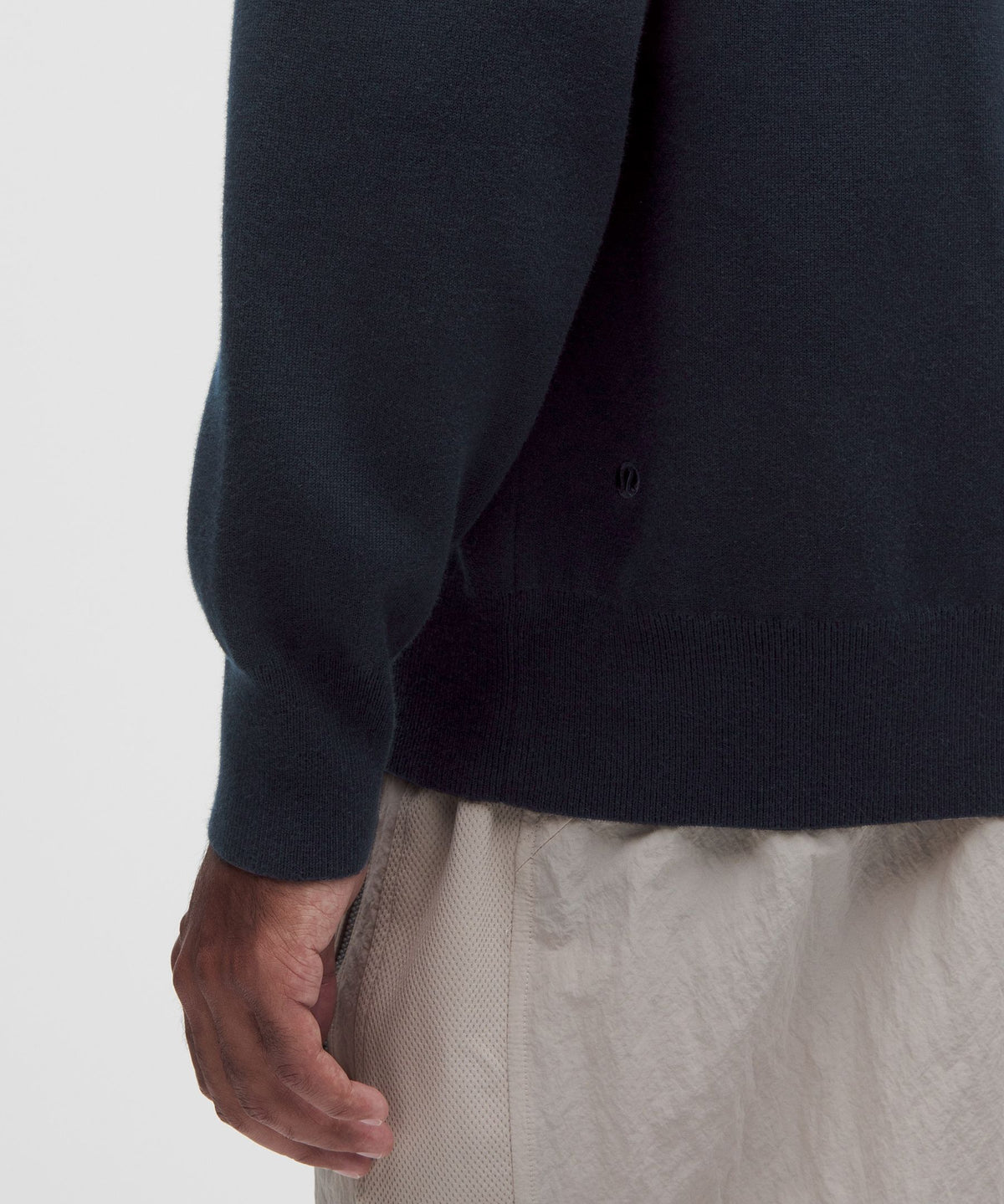 Cotton-Blend Knit Long-Sleeve Crewneck Sweater