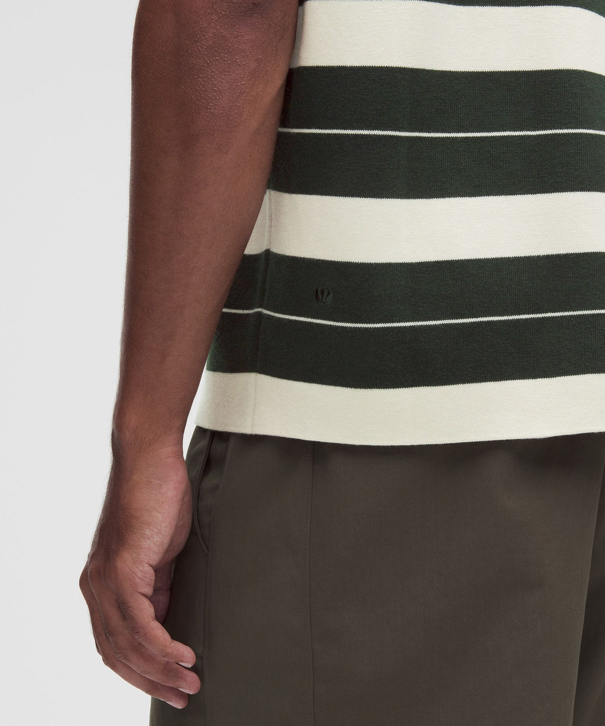Cotton-Blend Knit Short-Sleeve Polo Shirt
