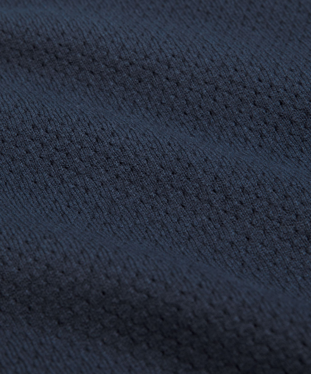 Cotton-Blend Knit Long-Sleeve Polo Shirt