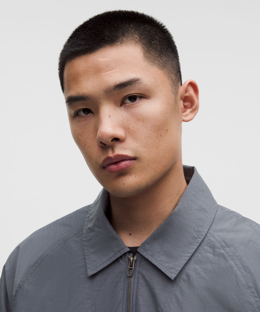 Cotton-Blend Collared Jacket