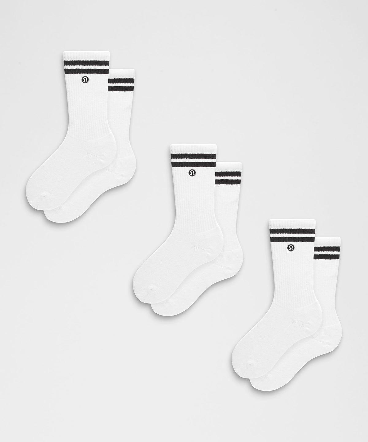 Unisex Daily Essential Crew Socks 3 PackStripe