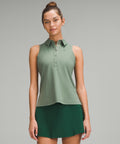 Quick-Dry Sleeveless Polo Shirt Straight HemLogo