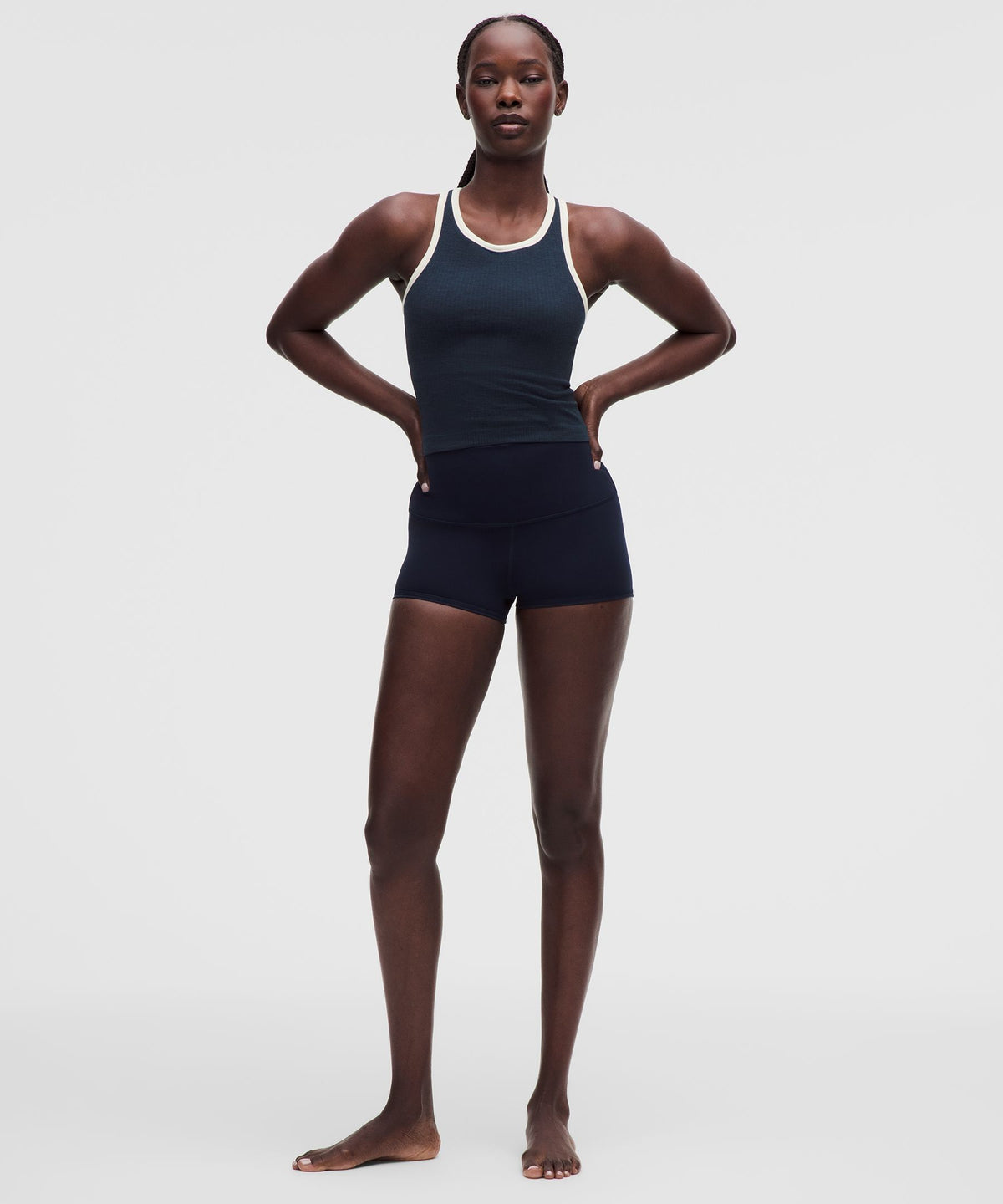 Ebb to Street Cropped Racerback Tank TopContrast