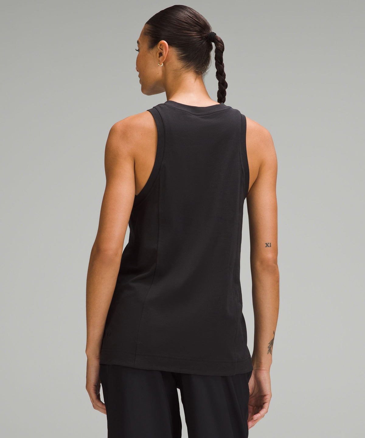 Long Cotton Crewneck Tank Top