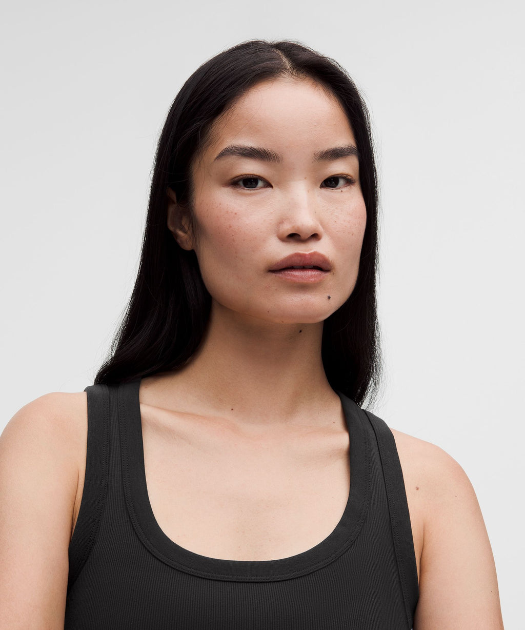 Little Ribbed Scoop-Neck Tank Top
