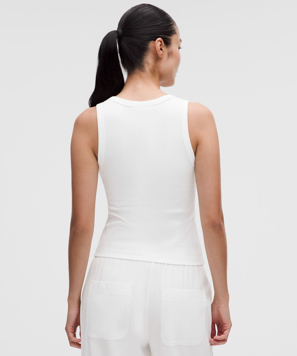 Little Ribbed Scoop-Neck Tank Top