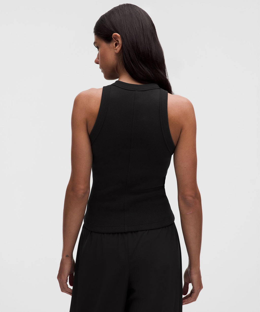 Ribbed Heavyweight Cotton-Blend Racerback Tank Top