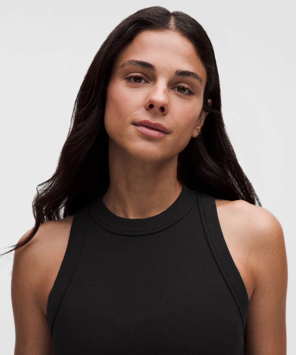 Ribbed Heavyweight Cotton-Blend Racerback Tank Top