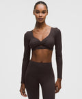 Ribbed Nulu Long-Sleeve Bra TopLight Support, B/C Cup