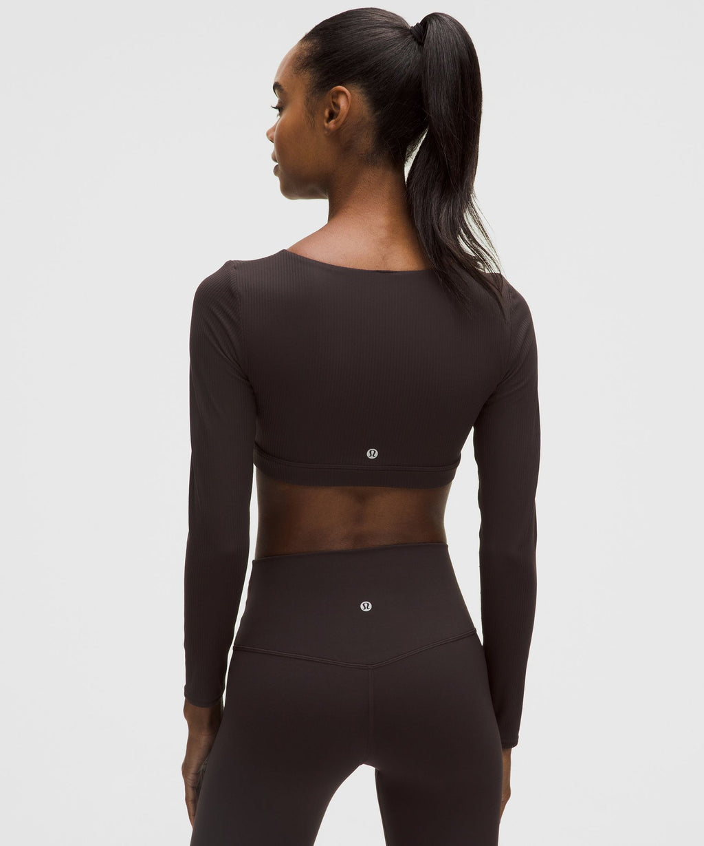 Ribbed Nulu Long-Sleeve Bra TopLight Support, B/C Cup