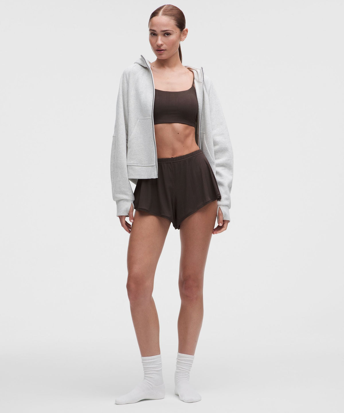 UnderEase Cami Strap Ribbed Longline Bralette A–C Cups