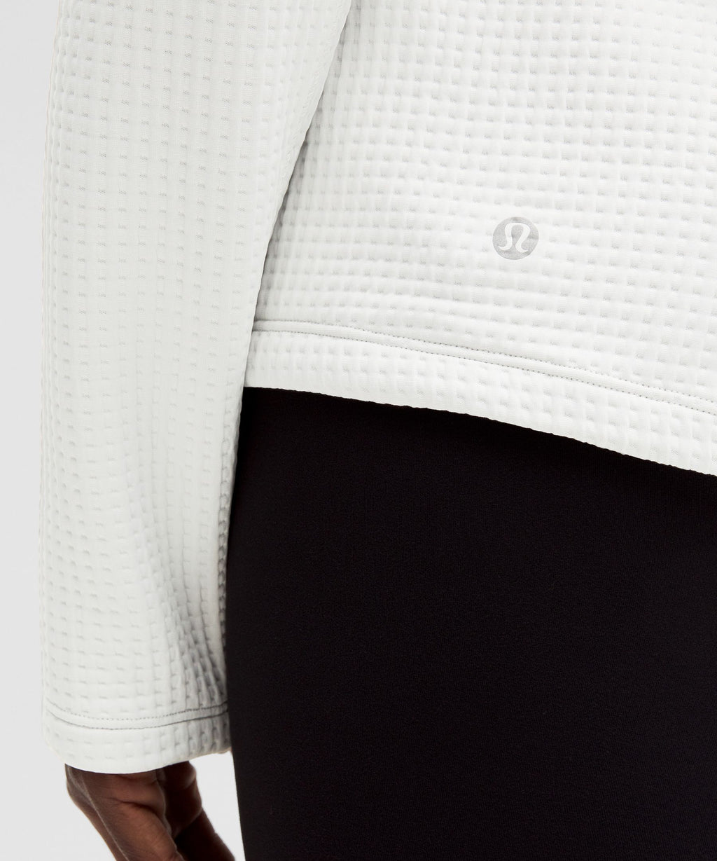 Waffle-Knit Funnel-Neck Long-Sleeve Shirt