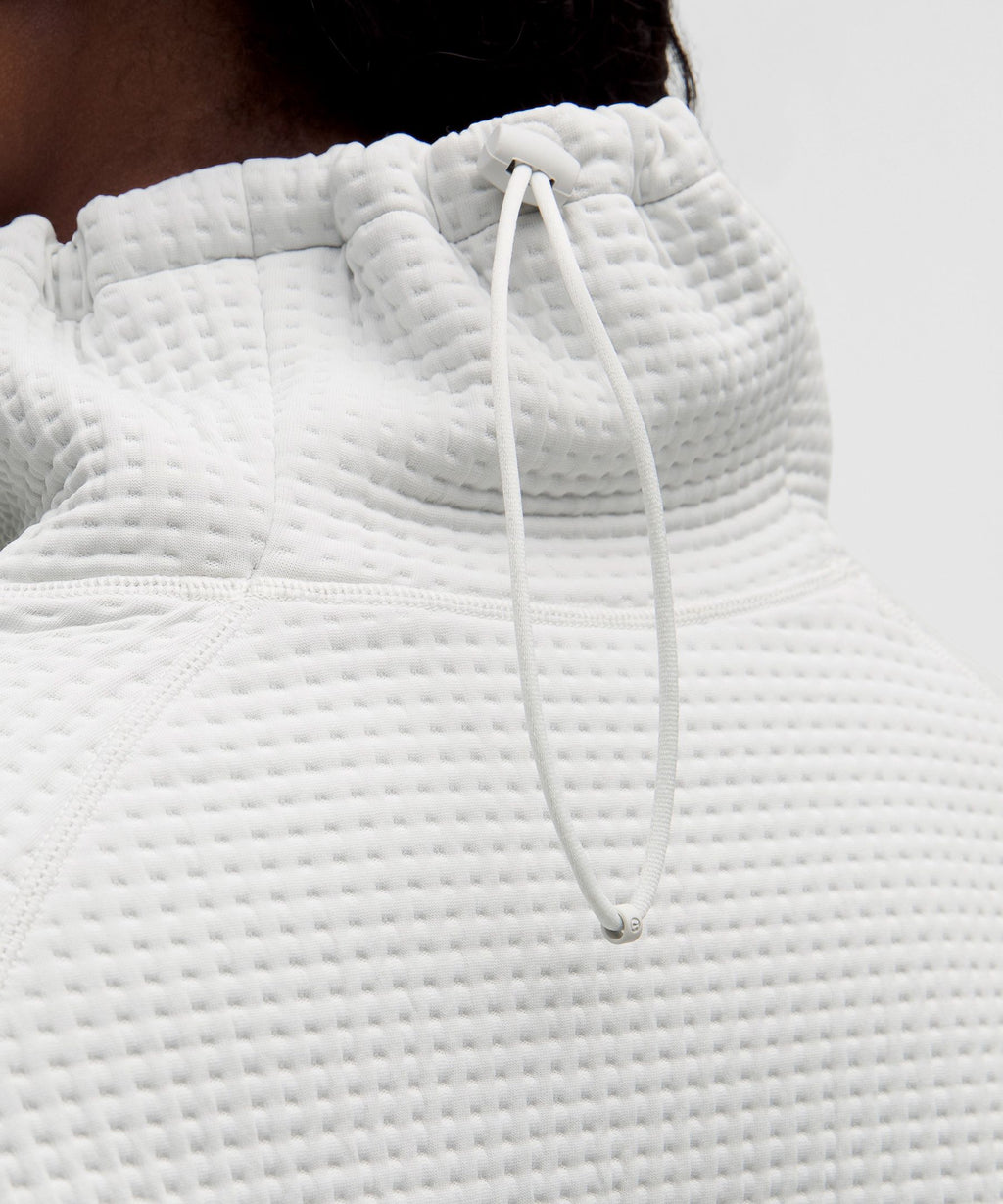 Waffle-Knit Funnel-Neck Long-Sleeve Shirt