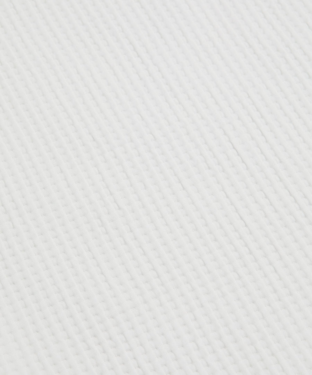 Waffle-Knit Funnel-Neck Long-Sleeve Shirt