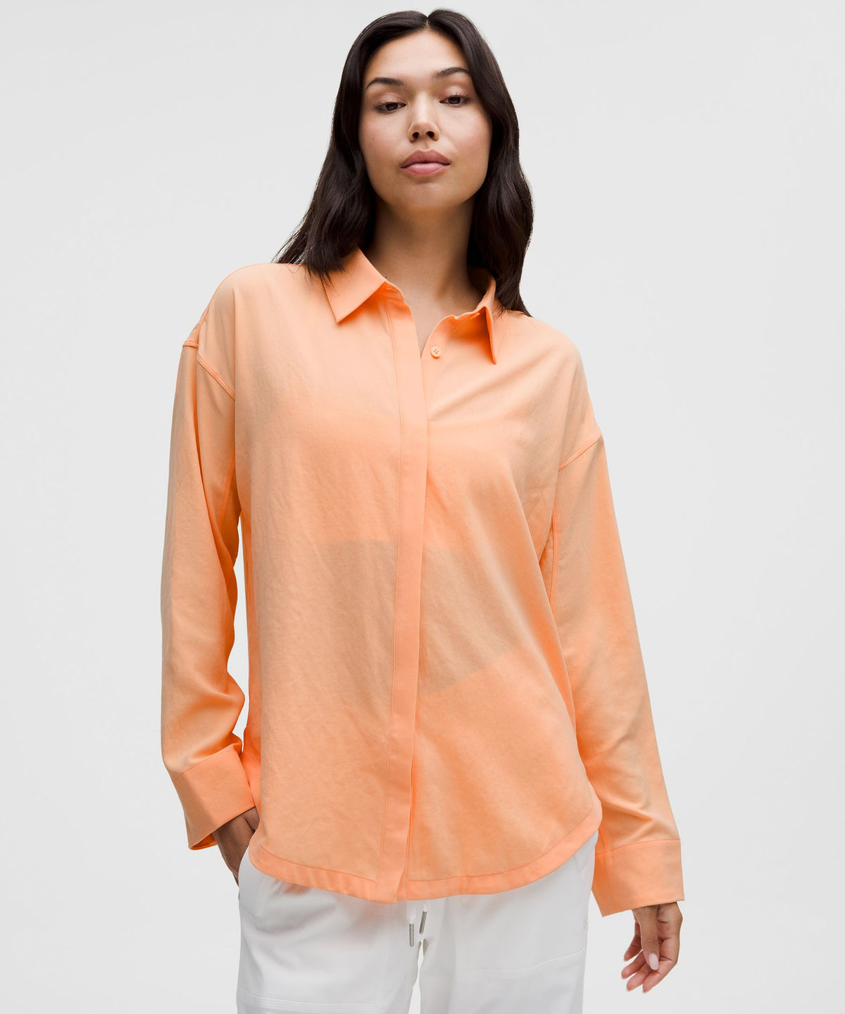 Long Button-Front Shirt