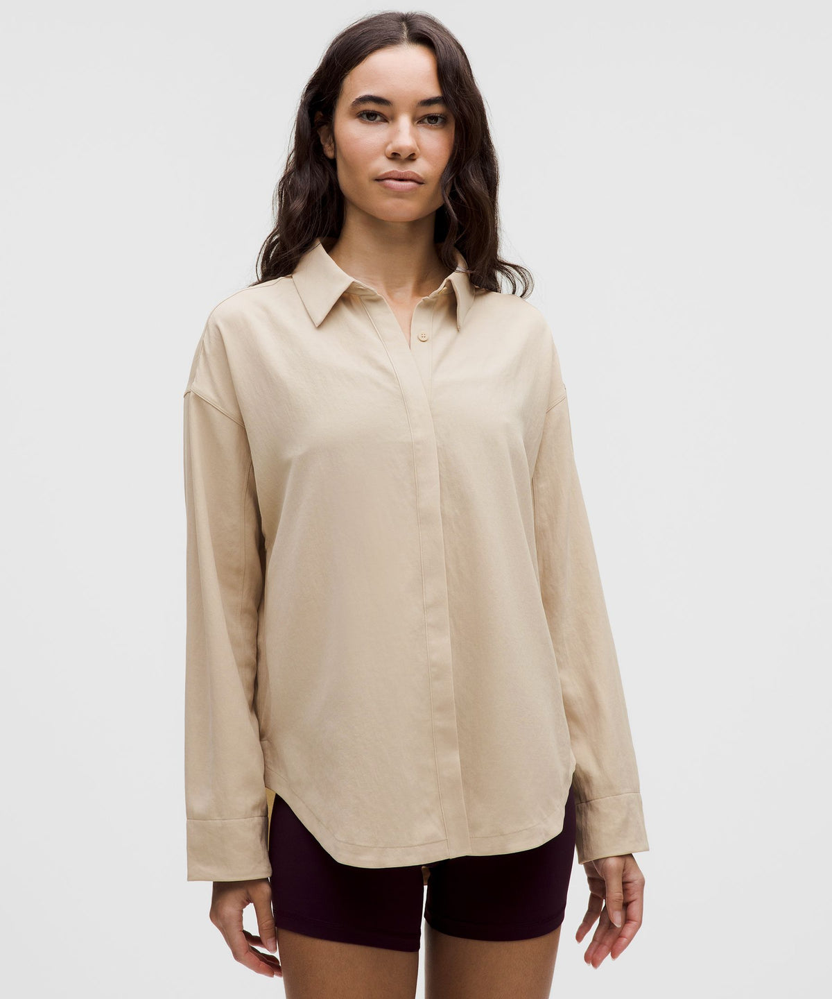 Long Button-Front Shirt