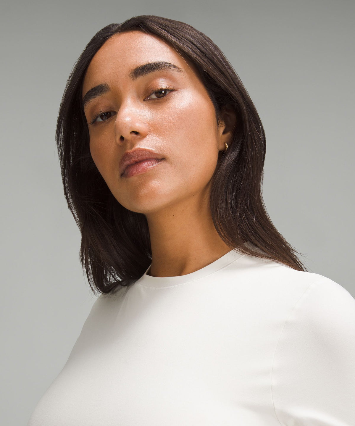 Wundermost Ultra-Soft Nulu Crewneck Cropped T-Shirt