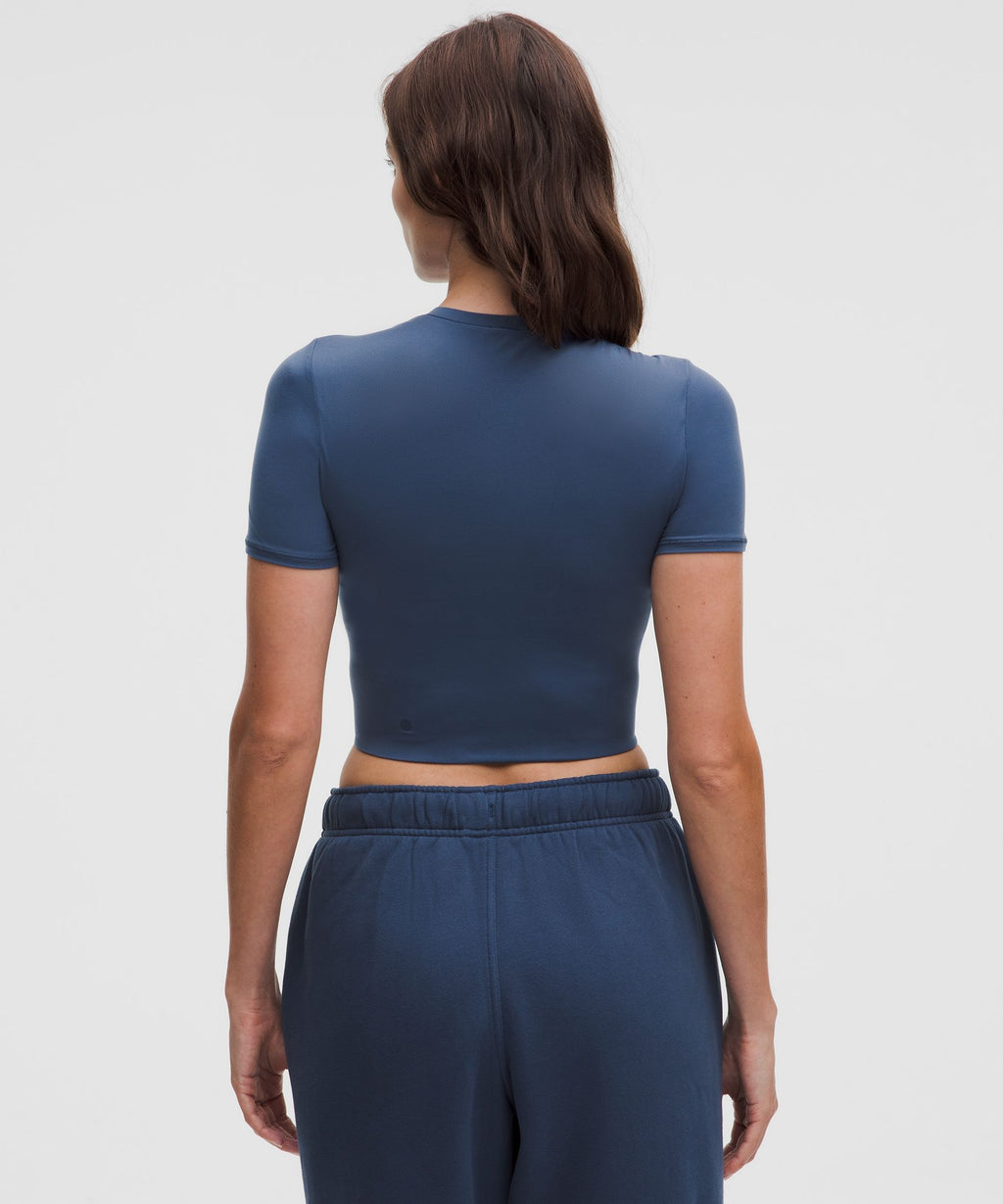Wundermost Ultra-Soft Nulu Crewneck Cropped T-Shirt