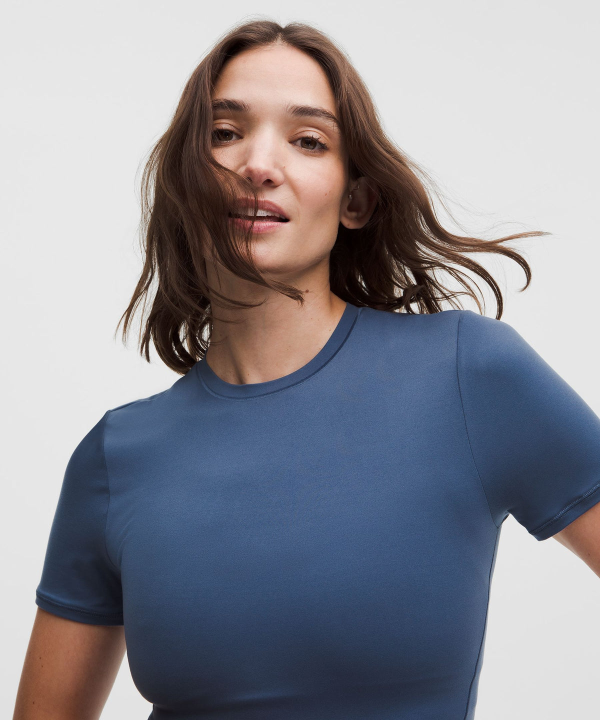 Wundermost Ultra-Soft Nulu Crewneck Cropped T-Shirt