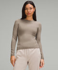 Wundermost Ultra-Soft Nulu Crewneck Long-Sleeve Shirt