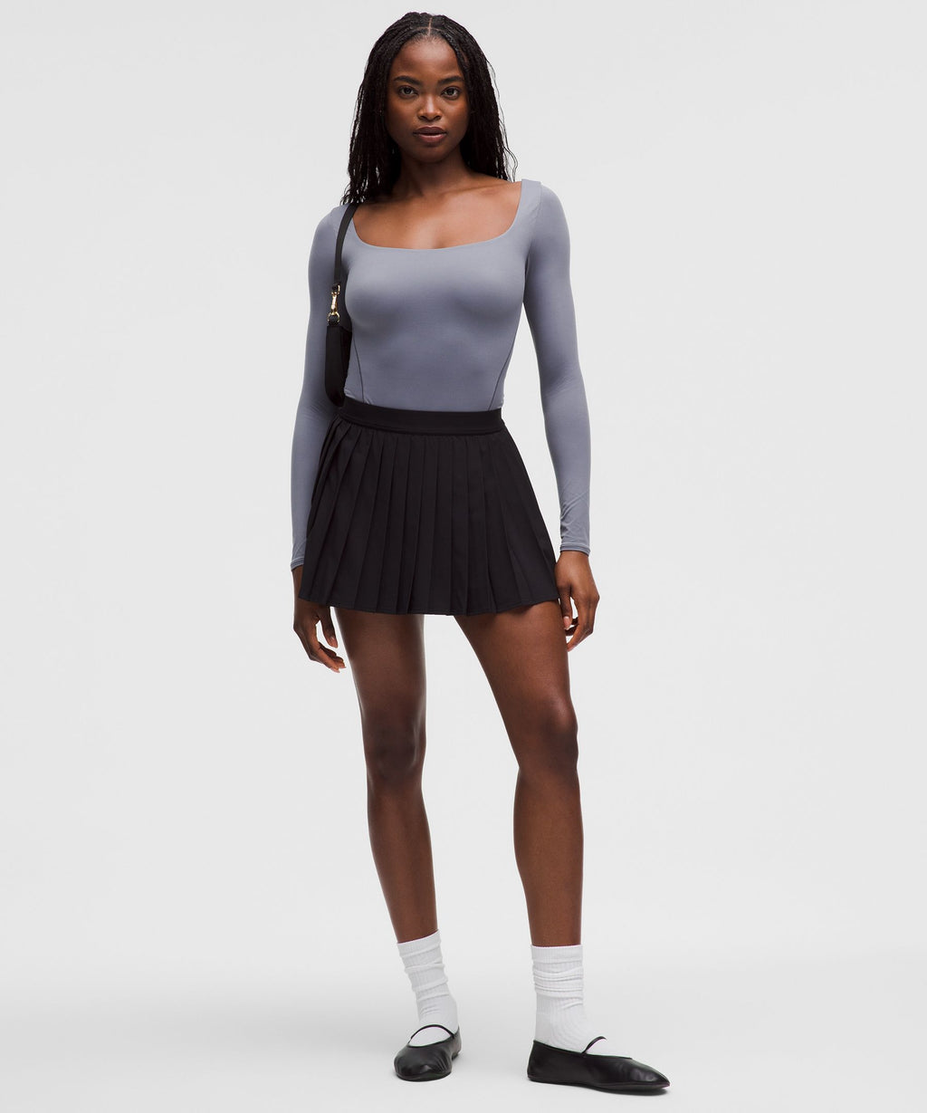 Wundermost Ultra-Soft Nulu Square-Neck Long-Sleeve Bodysuit