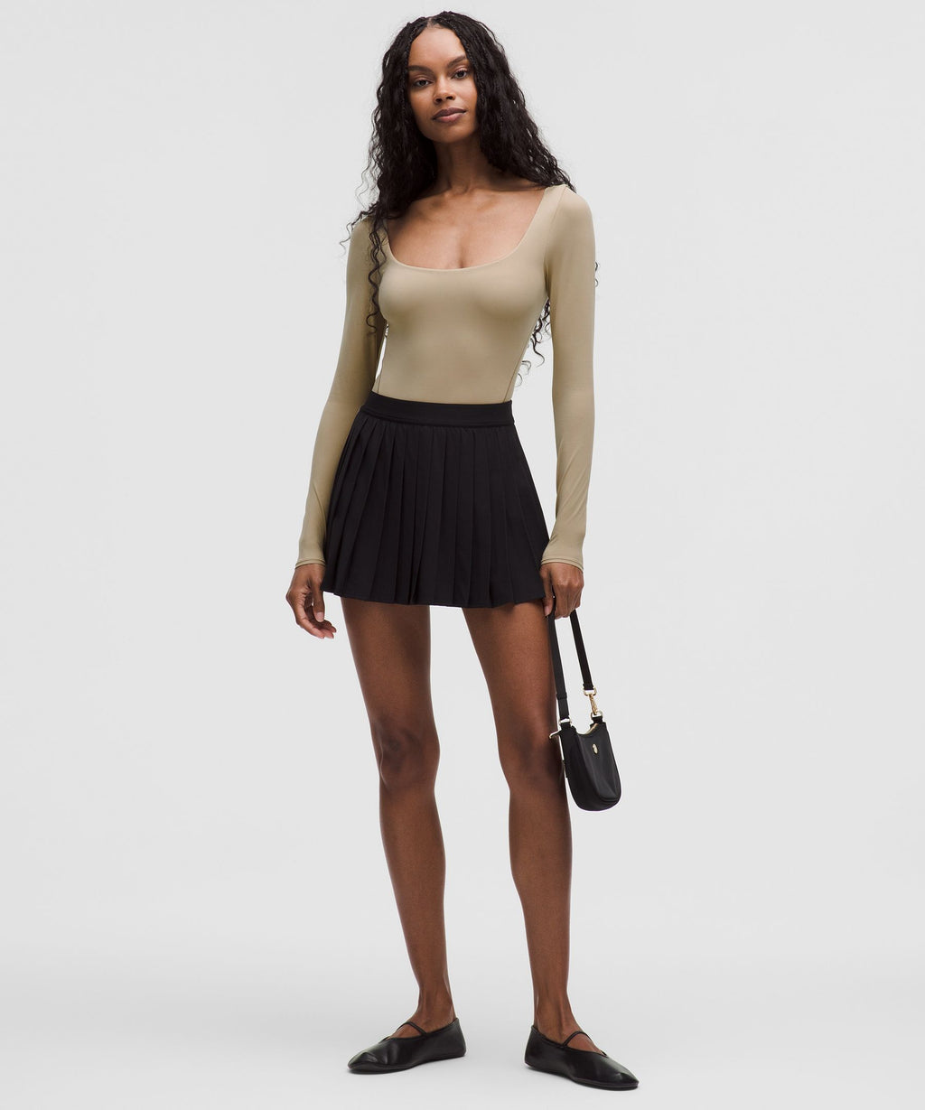 Wundermost Ultra-Soft Nulu Square-Neck Long-Sleeve Bodysuit