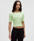 Layered-Look Ribbed Short-Sleeve Shirt