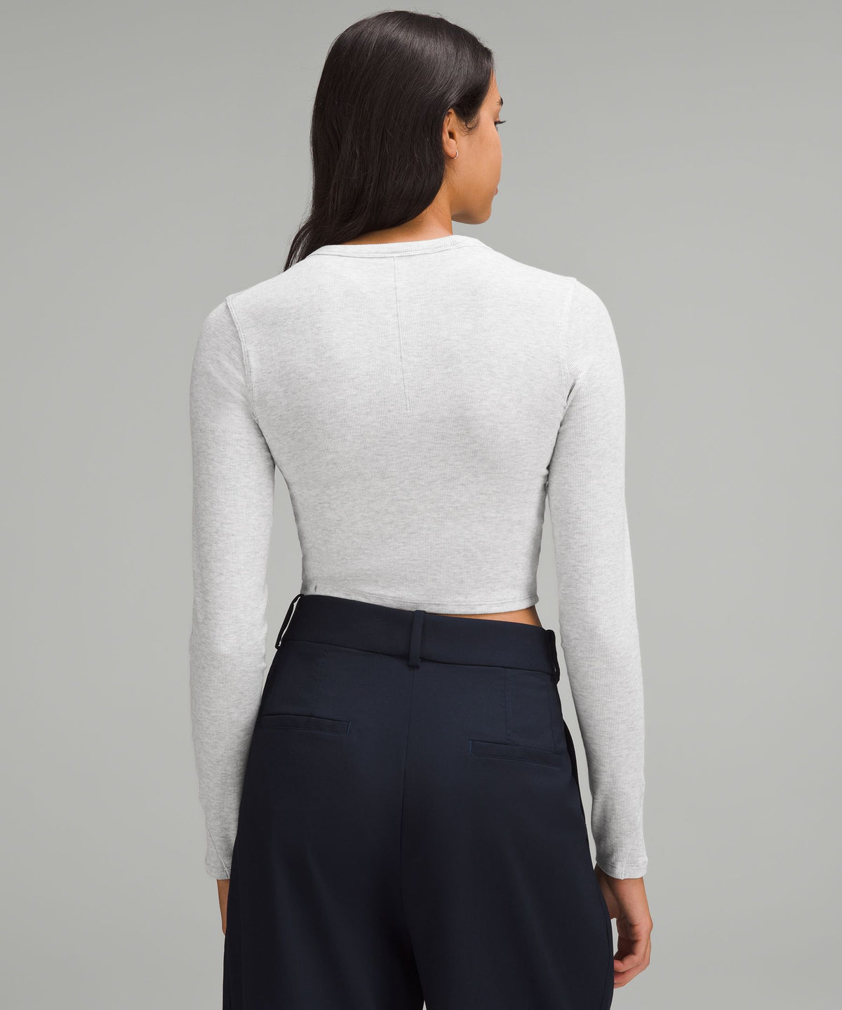 Hold Tight Straight-Hem Cropped Long-Sleeve Shirt