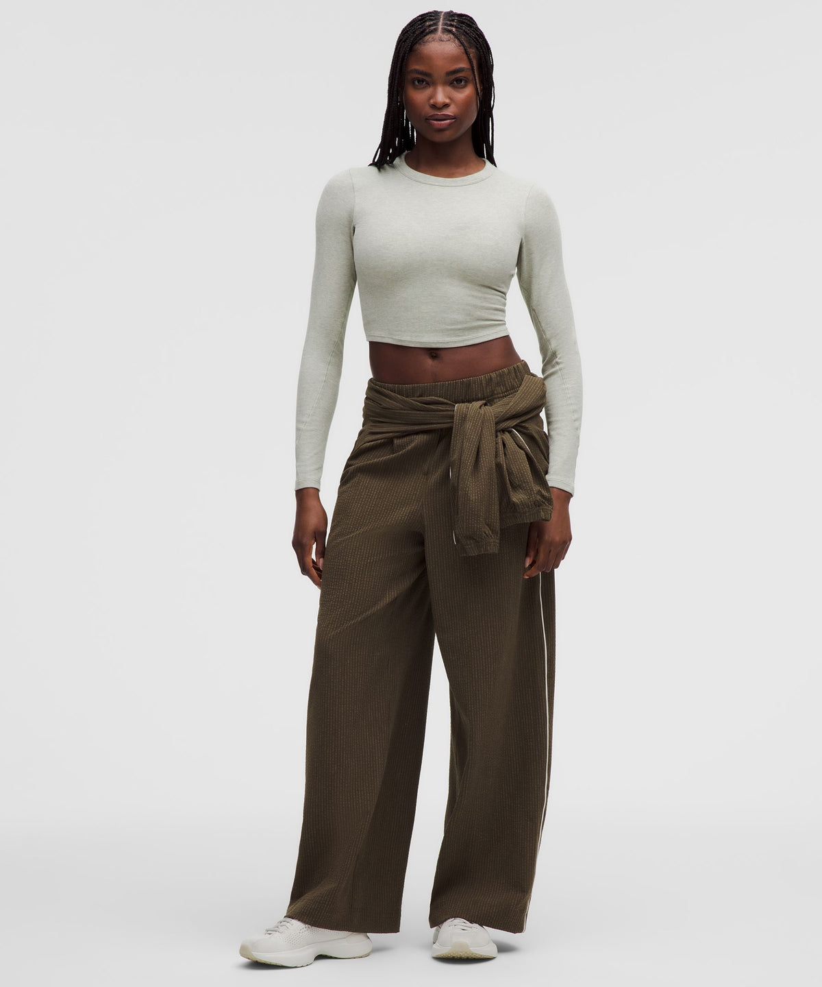 Hold Tight Straight-Hem Cropped Long-Sleeve Shirt