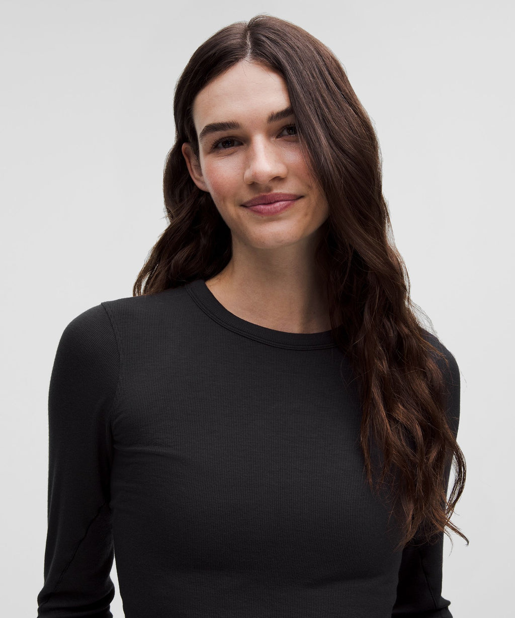 Hold Tight Straight-Hem Cropped Long-Sleeve Shirt