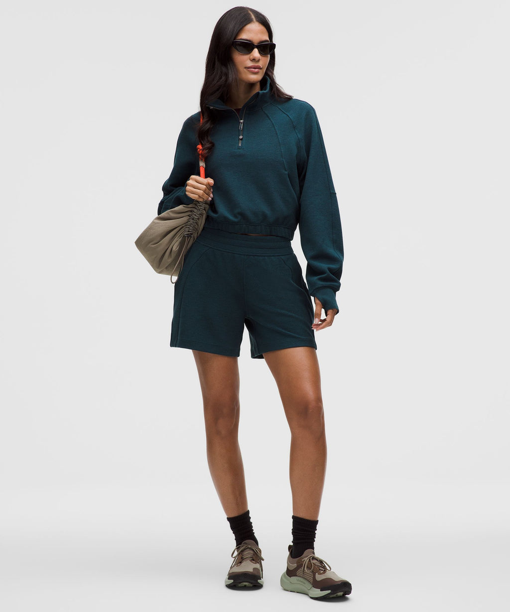 Scuba Cropped Funnel-Neck Half ZipWaffle