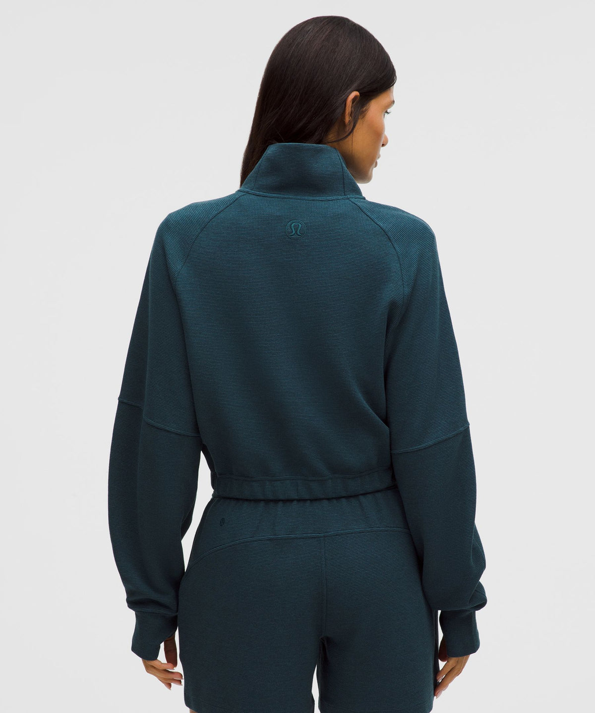 Scuba Cropped Funnel-Neck Half ZipWaffle