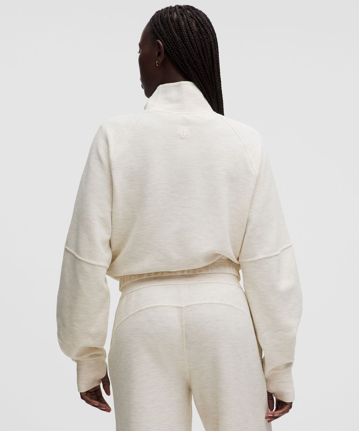 Scuba Cropped Funnel-Neck Half ZipWaffle
