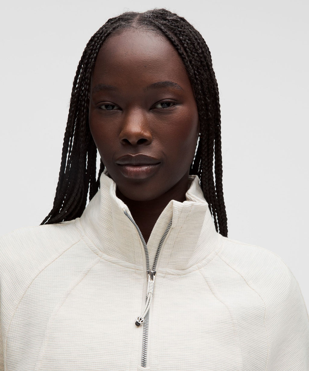 Scuba Cropped Funnel-Neck Half ZipWaffle