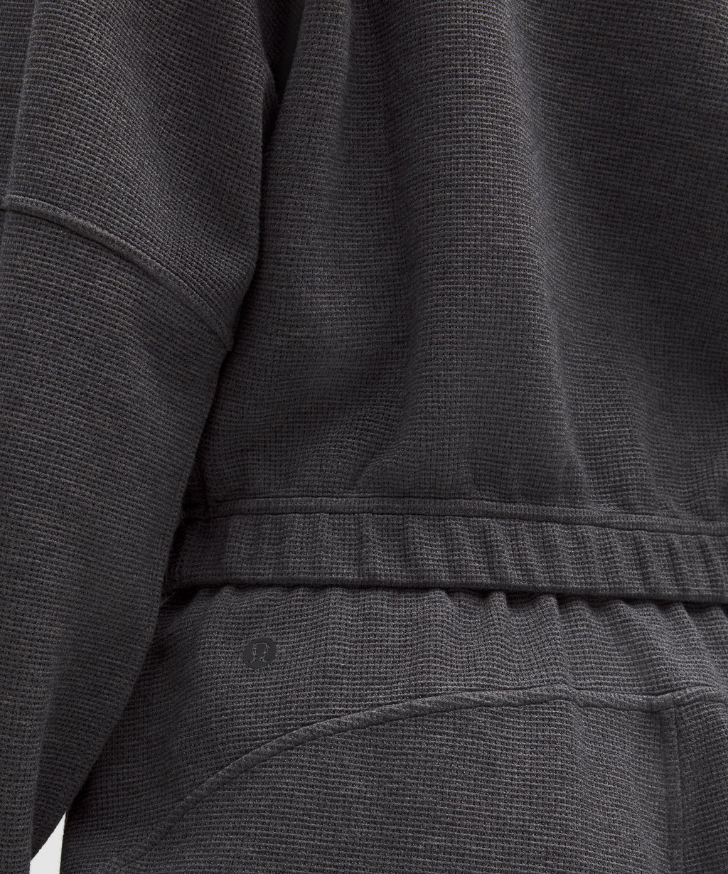 Scuba Cropped Funnel-Neck Half ZipWaffle