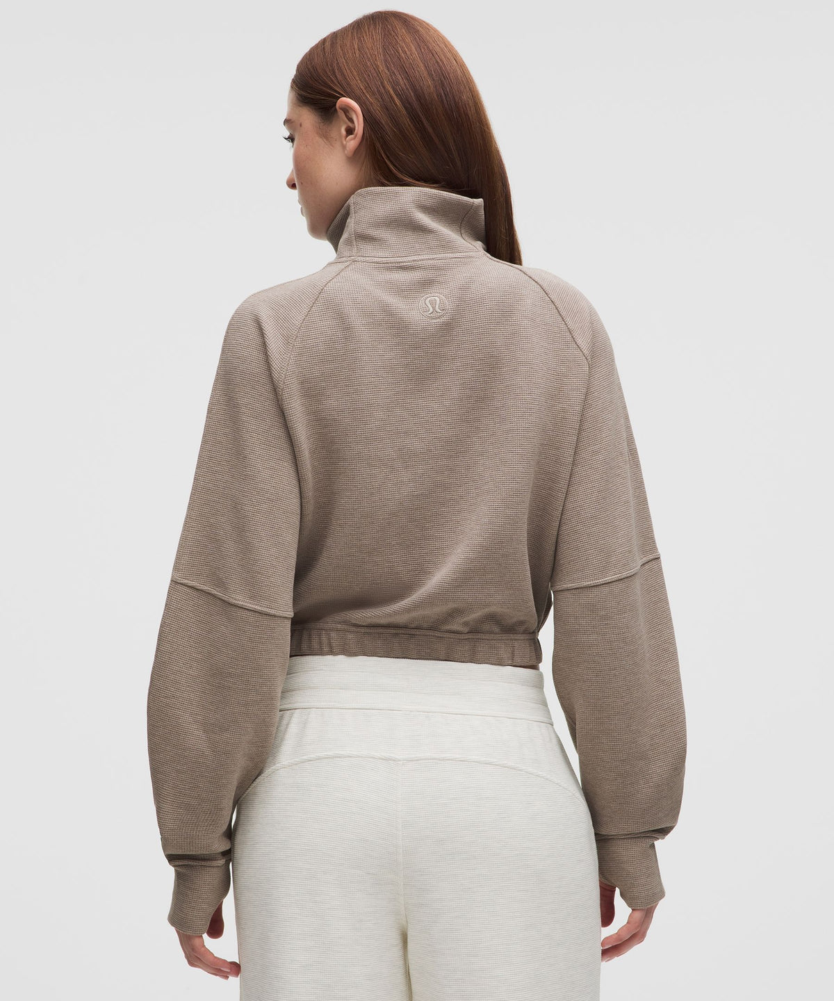 Scuba Cropped Funnel-Neck Half ZipWaffle