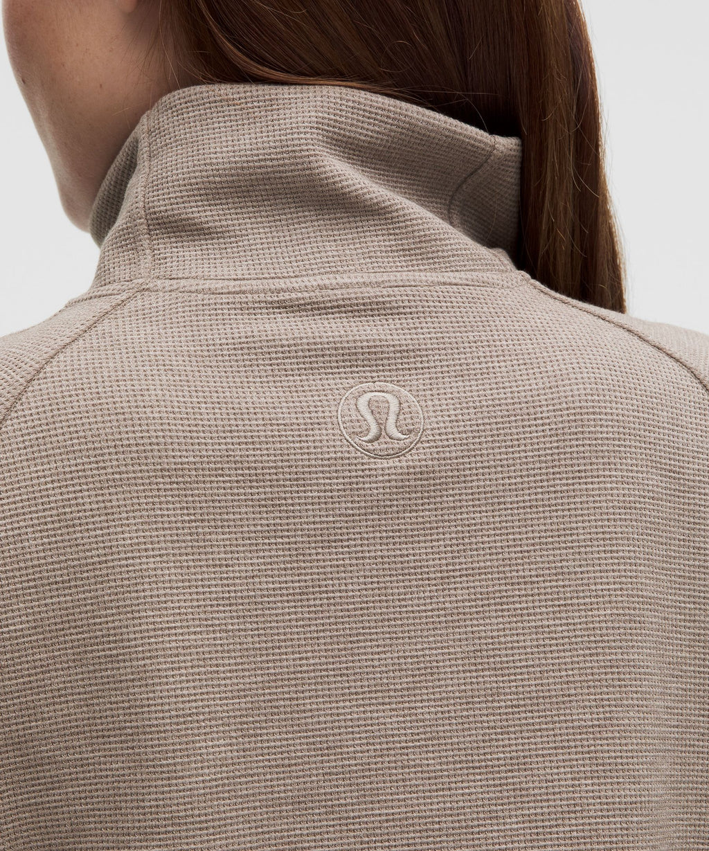 Scuba Cropped Funnel-Neck Half ZipWaffle
