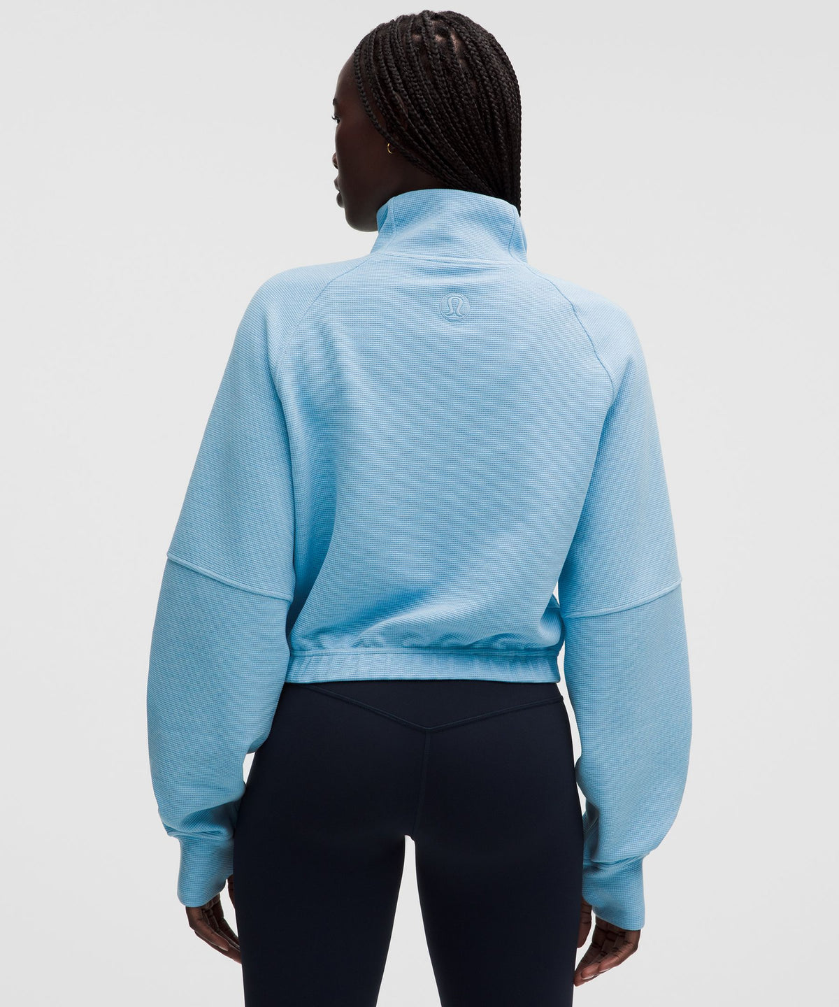 Scuba Cropped Funnel-Neck Half ZipWaffle