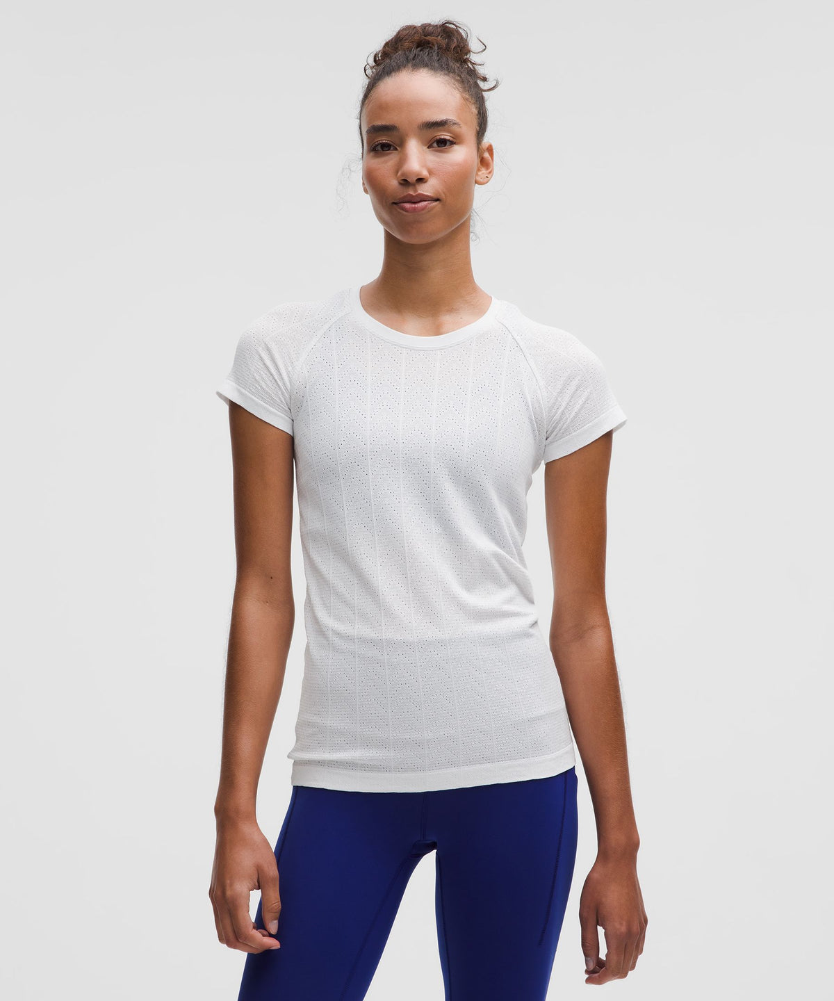 Swiftly Pointelle Short-Sleeve ShirtHip Length