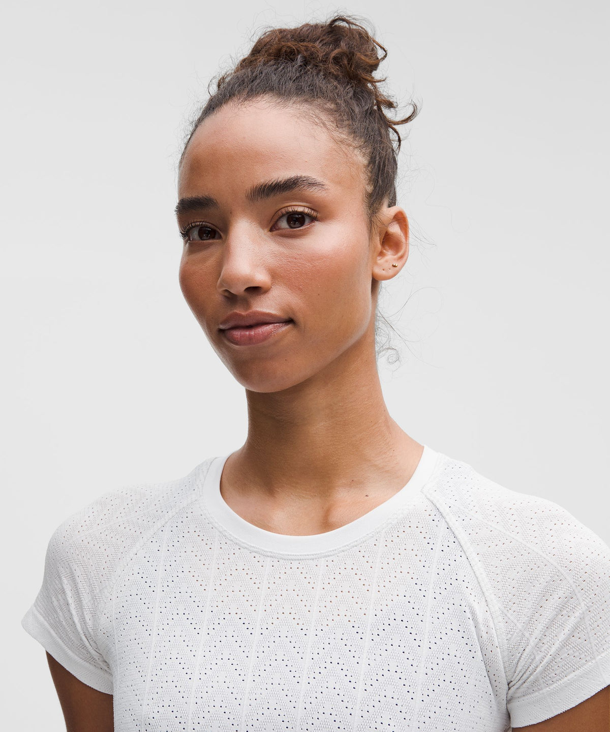 Swiftly Pointelle Short-Sleeve ShirtHip Length