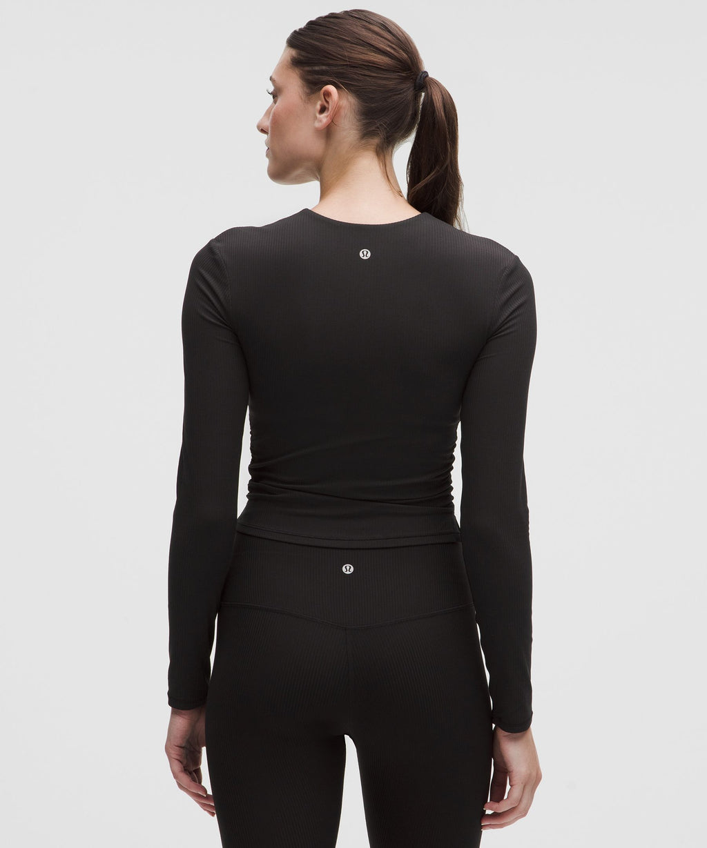 All It Takes Ribbed Nulu V-Neck Long-Sleeve ShirtB-D Cups