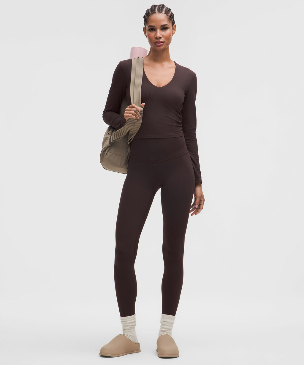All It Takes Ribbed Nulu V-Neck Long-Sleeve ShirtB-D Cups