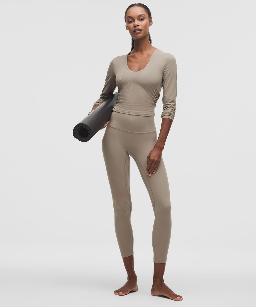 All It Takes Ribbed Nulu V-Neck Long-Sleeve ShirtB-D Cups