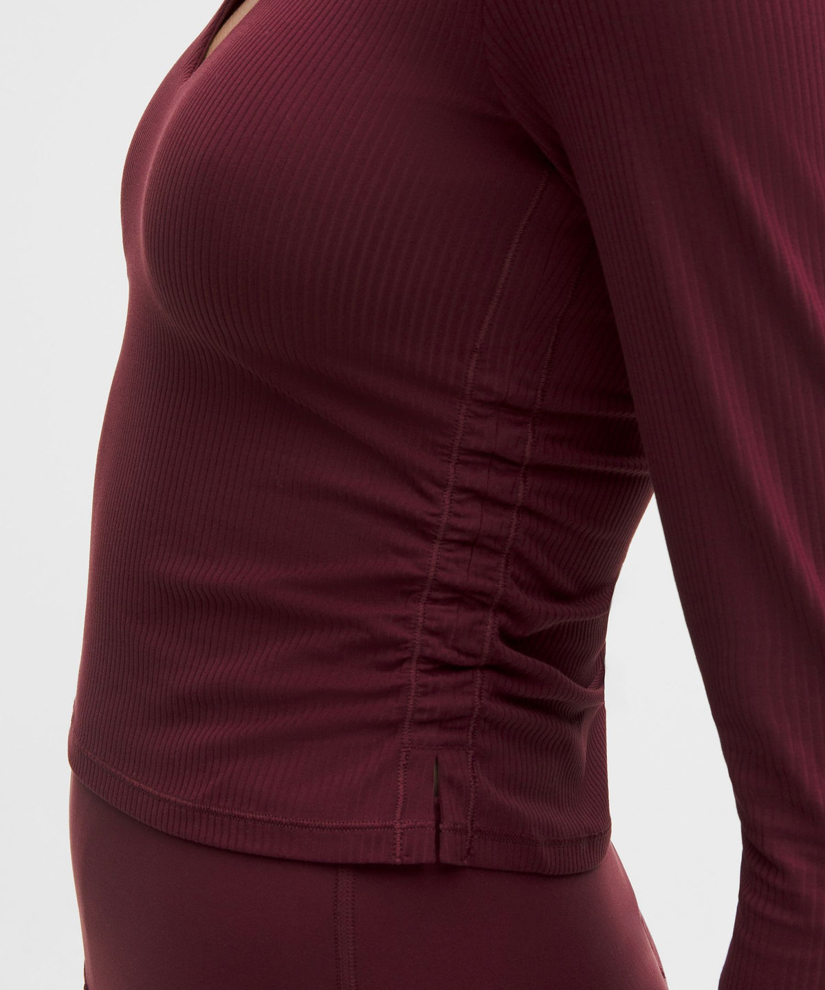 All It Takes Ribbed Nulu V-Neck Long-Sleeve ShirtB-D Cups