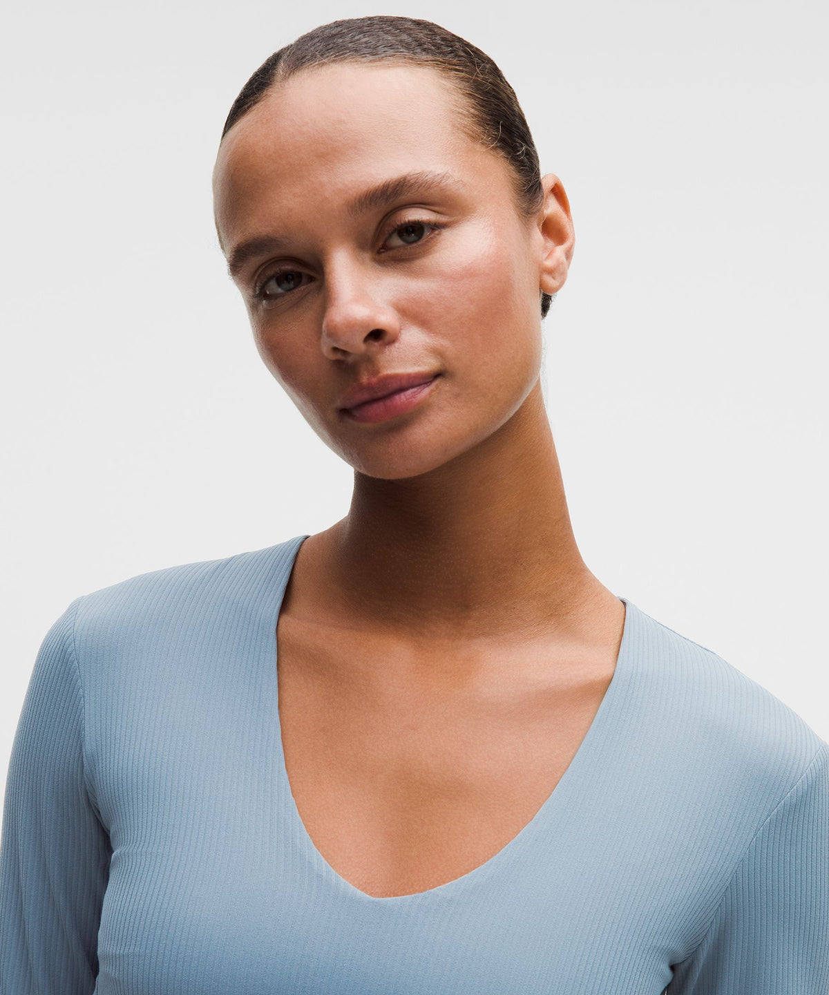 All It Takes Ribbed Nulu V-Neck Long-Sleeve ShirtB-D Cups