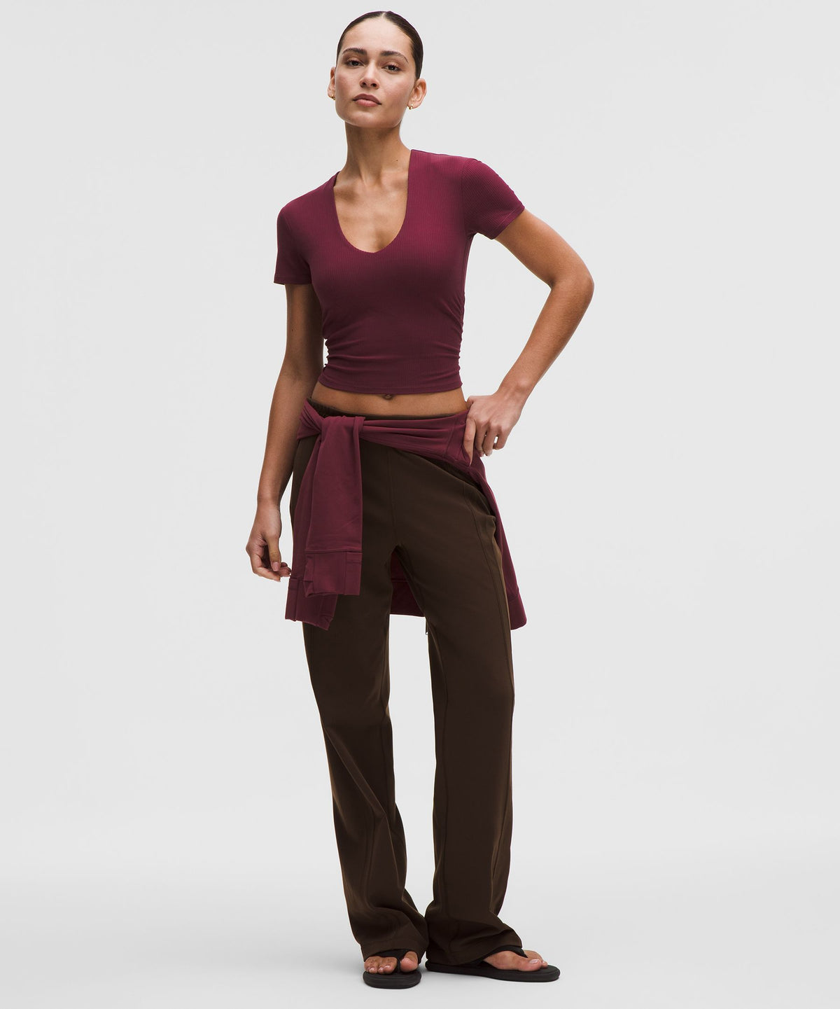 All It Takes Ribbed Nulu V-Neck T-ShirtB–D Cups