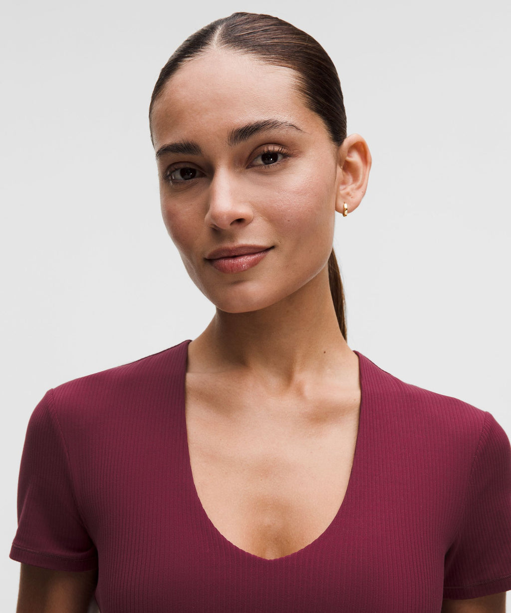 All It Takes Ribbed Nulu V-Neck T-ShirtB–D Cups
