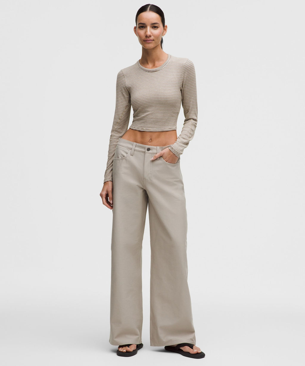 Hold Tight Straight-Hem Cropped Long-Sleeve Shirt