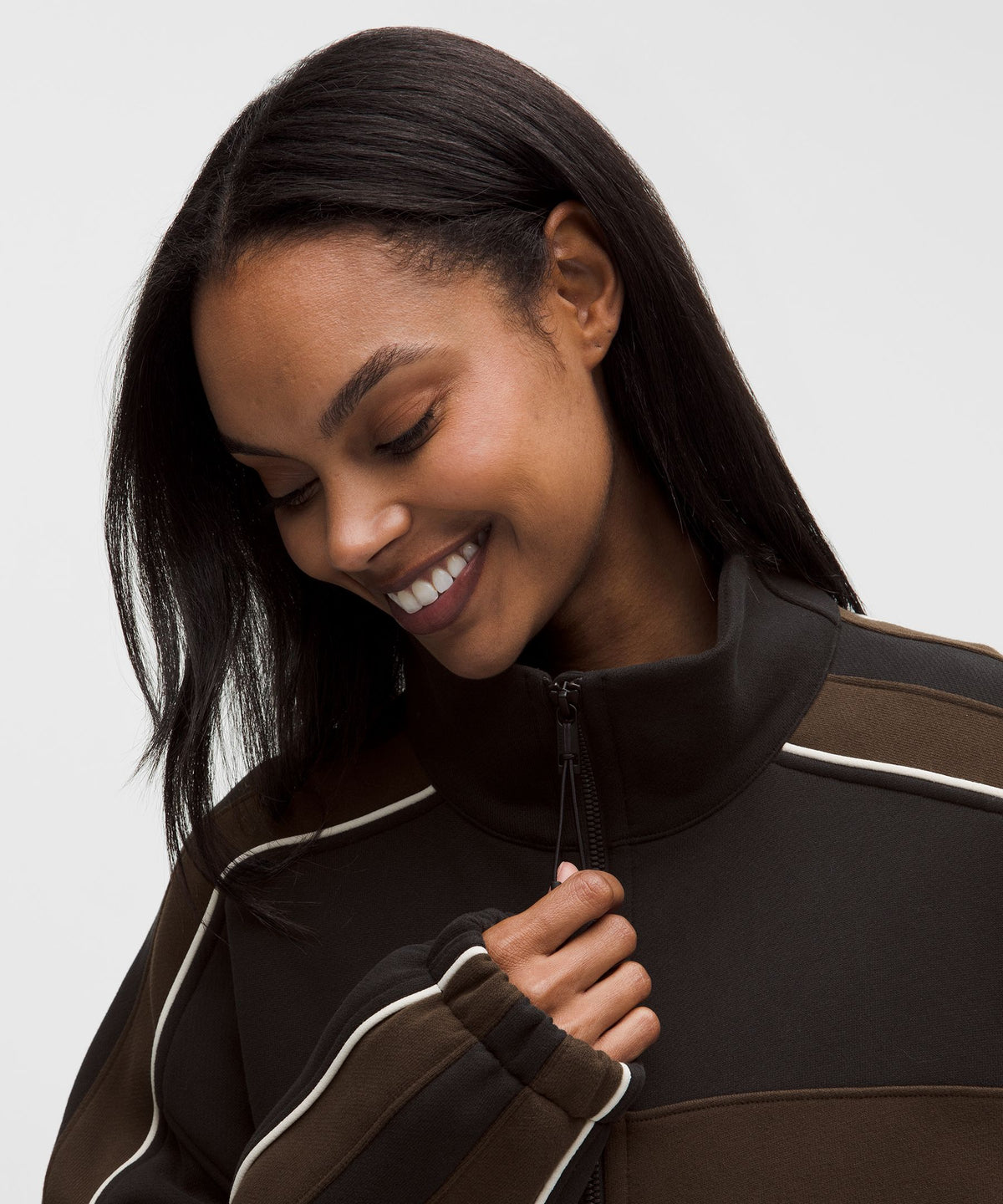Women's Steady State Oversized Funnel Full ZipStripe